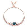 Adjustable Plated Graduated CZ Bolo Style Tennis Bracelet