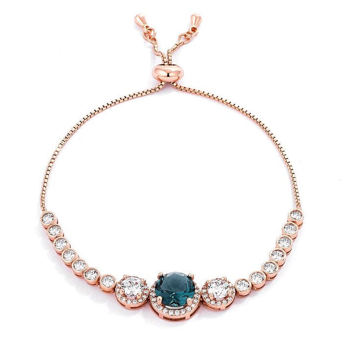 Adjustable Plated Graduated CZ Bolo Style Tennis Bracelet by Avera Group