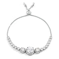 Adjustable Plated Graduated CZ Bolo Style Tennis Bracelet by Avera Group