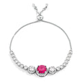 Adjustable Plated Graduated CZ Bolo Style Tennis Bracelet by Avera Group