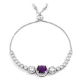 Adjustable Plated Graduated CZ Bolo Style Tennis Bracelet by Avera Group