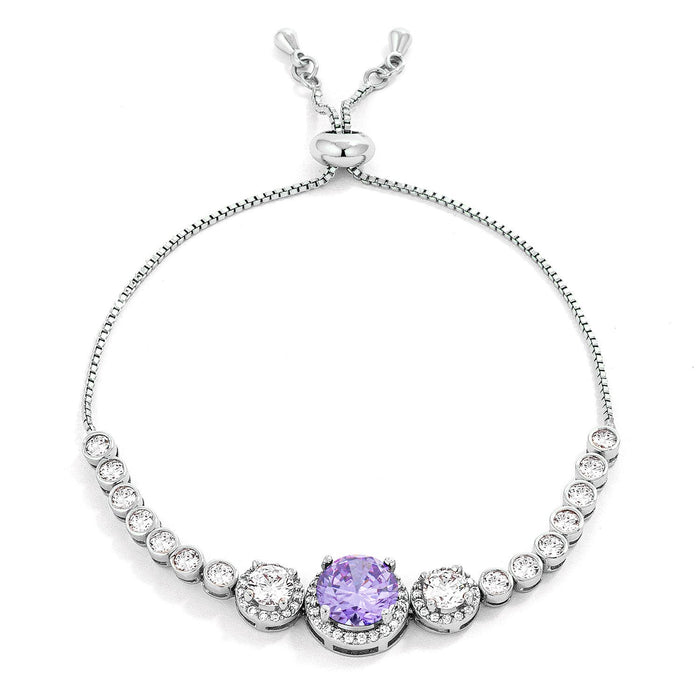 Graduated CZ Bolo Style Tennis Bracelet by Avera Group