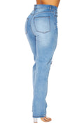 Denim Patch Exposed Knee Jeans by The House of Stylez