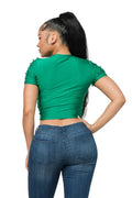 Front Pearls Embellished Detail Crop Top by The House of Stylez