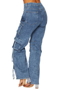 Multi Pocket Denim Cargo Pants by The House of Stylez
