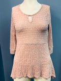 NY Collection Petite High-Low Keyhole Top, Petite Small by Vanessa Jane