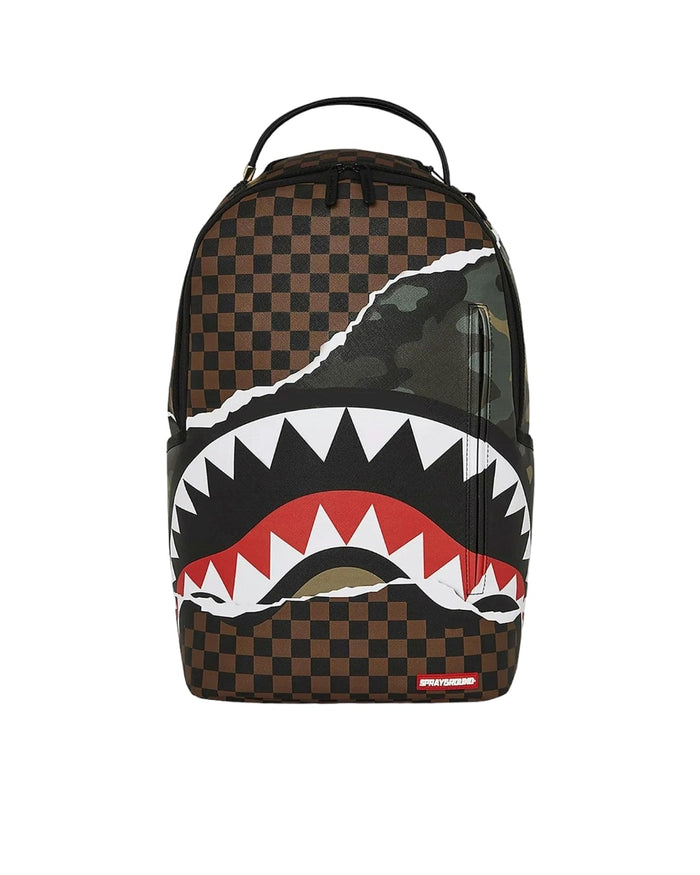 Spraground Tear It Up Check Camo Backpack B5930 by I-Max Fashions