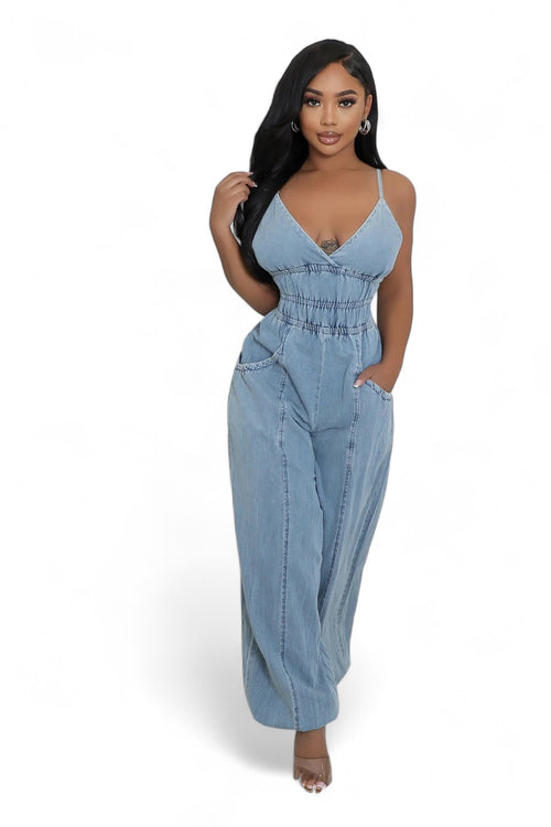 Denim Jean Jumpsuit by The House of Stylez