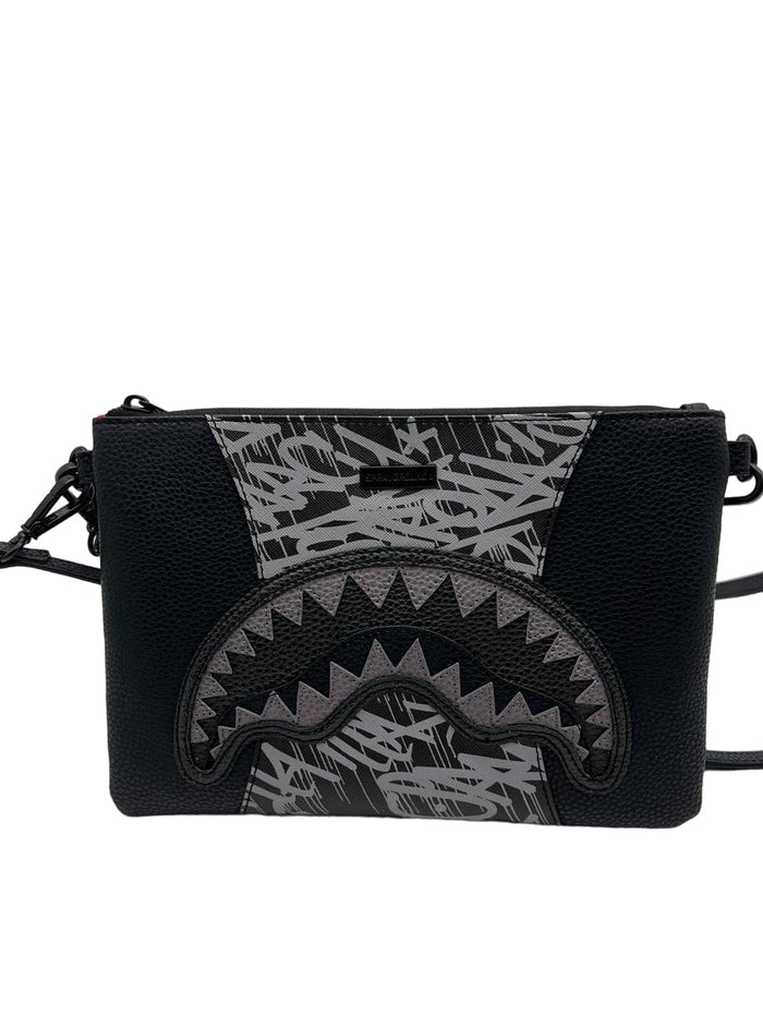 Sprayground Midnight Raceway Graffiti Crossover Clutch With Shoulder Strap B6496 by I-Max Fashions
