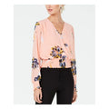 Bar III Pink/Floral Chiffon Blouse Top, Size Medium by Vanessa Jane