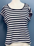 Hippie Hippie Rose Juniors Striped layered Sleeveless Top, Size S/White Stripe by Vanessa Jane