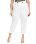 Calvin Klein Womens Plus Linen Blend High Waist Ankle Pants by Vanessa Jane