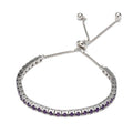 Natural Dark Amethyst Tennis Bolo Bracelet by Fine Color Jewels