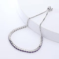 Natural Dark Amethyst Tennis Bolo Bracelet by Fine Color Jewels