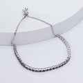 Natural Dark Amethyst Tennis Bolo Bracelet by Fine Color Jewels