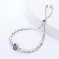 Natural Octagon Dark Amethyst Bracelet by Fine Color Jewels