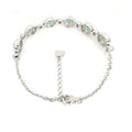 Lab Grown Emerald White Halo Bracelet by Fine Color Jewels