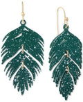 Alfani Gold-Tone Colored Palm Leaf Drop Earrings by Vanessa Jane