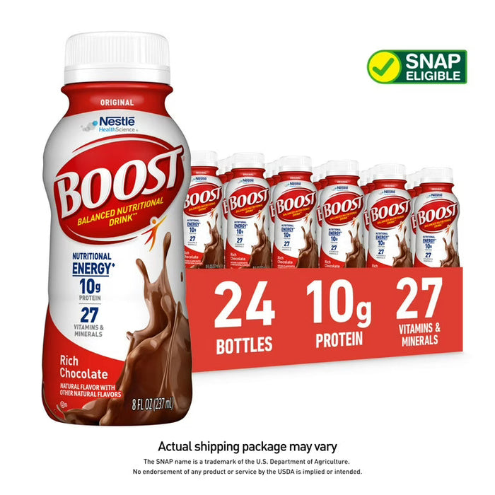 Boost High Protein Nutritional Shake, Rich Chocolate, 8 fl oz Bottle, 24 Pack by Pasteur Pharmacy