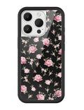 Black and Pink Floral iPhone Case by Wildflower Cases