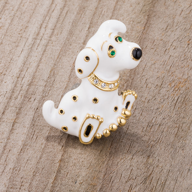 Dalmatian Brooch With Crystals by Avera Group