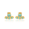 Turquoise Curved Bar Stud Earrings