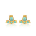 Turquoise Curved Bar Stud Earrings by Christina Greene