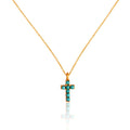 Dainty Turquoise Cross Necklace by Christina Greene