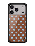 Polka Dot | Brown and Blue iPhone Case by Wildflower Cases