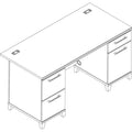 Bush Enterprise Collection Double Pedestal Desk, 60" x 28.63" x 29.75", Harvest Cherry, (Box 2 of 2)