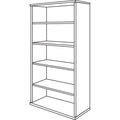 Bush Series C Collection Bookcase, Five-Shelf, 35.63w x 15.38d x 72.78h, Hansen Cherry