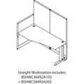Bush Office in an Hour Collection Straight Workstation, 64.5" x 32.25" x 63", Hansen Cherry, (Box 2 of 2)
