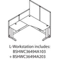 Bush Office in an Hour Collection L- Workstation, 64.5" x 64.5" x 33", Hansen Cherry, (Box 2 of 2)