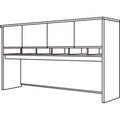 Bush Series C Collection 4 Door 72W Hutch, Box 2 of 2, 71.13w x 15.38d x 43.13h, Natural Cherry/Graphite Gray
