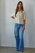 Bonjour Cable Knit Cardigan Top: Cream by Boutique 23