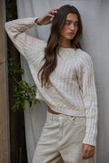 Stitch Charm Sweater: Oatmeal by Boutique 23