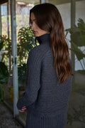 Nyx Sweater Top: Charcoal by Boutique 23