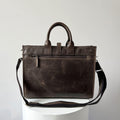 16" Crazy Horse Full-Grain Leather Briefcase by MiamiLeathers.com
