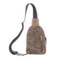 Crazy Horse Leather Compact Sling Bag for Men by MiamiLeathers.com