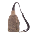 Crazy Horse Leather Compact Sling Bag for Men by MiamiLeathers.com