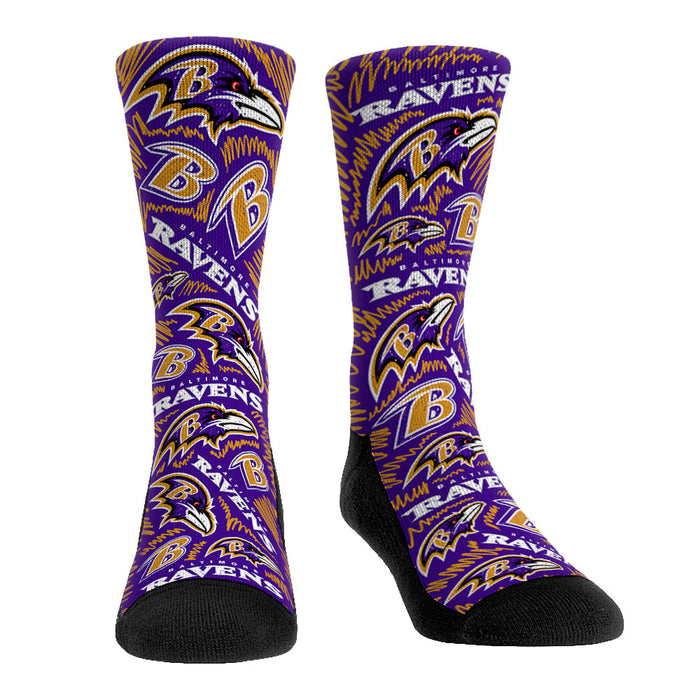Baltimore Ravens - Logo Sketch by Rock 'Em Socks