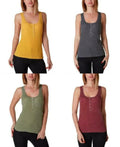 Ultra Flirt Juniors Henley Tank Top by Vanessa Jane