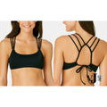 California Waves Juniors Black Ribbed Bralette Bikini Top by Vanessa Jane