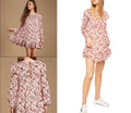 Free People These Dreams Floral Print Ruffles Mini Dress by Vanessa Jane