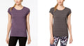 Ideology Womens Striped Cut-Out T-Shirt by Vanessa Jane