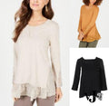 Style & Co Petite Lace Hem Tunic Sweater by Vanessa Jane