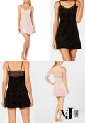 International ConceptsBurnout Lace-Trim Velvet Chemise by Vanessa Jane