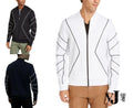 International Concepts Mens Piped Zip-Front Knit Jacket by Vanessa Jane