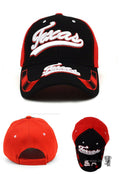 Texas Red & Black 3D Embroidered Baseball Cap, Hat by Vanessa Jane