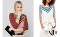 Free People Womens Chevron 3/4 Sleeve Crew Neck T-Shirt Top, XS by Vanessa Jane